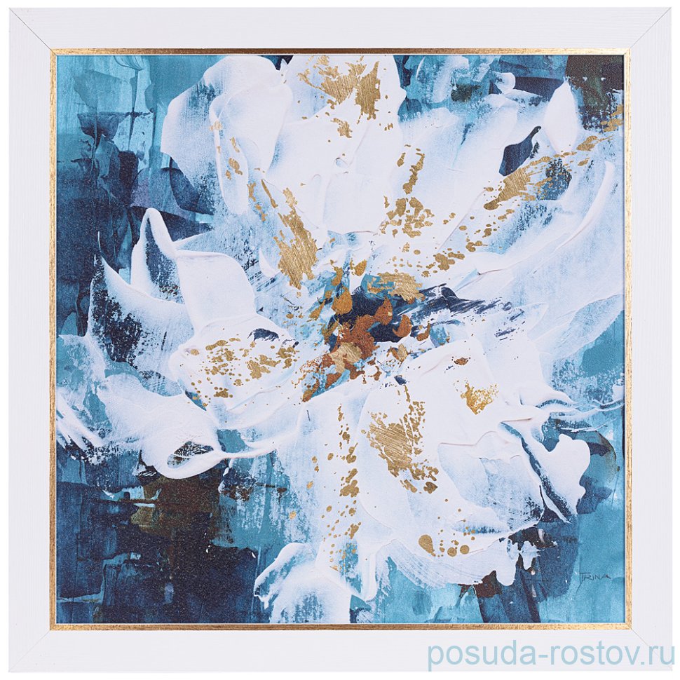 Картина 60 х 60 см /рамка белая с золотой окантовкой / 260005