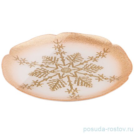 Тарелка 21 см акцентная &quot;snowflake gold pearl&quot; / 259922