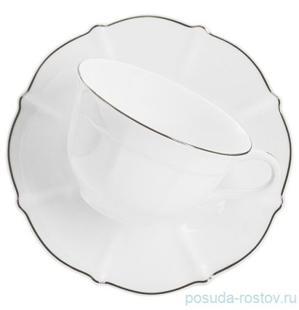 Чайная пара 250 мл &quot;Lotus silver /Отводка платина&quot; / 378595