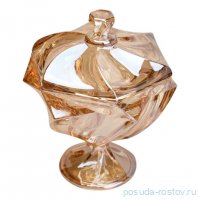Блюдо с крышкой на ножке bohema amber диаметр=17 см высота=15,5 см / 367327