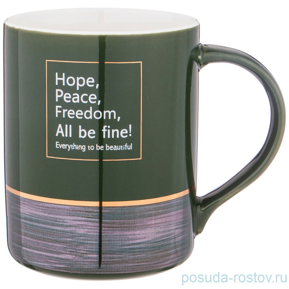 Кружка 400 мл зелёная "Break time" / 228759