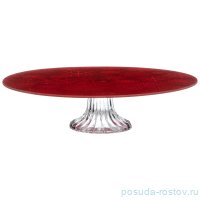 Тортница 25 см н/н красная &quot;Новогодний калейдоскоп /Снежинки&quot; / 268485