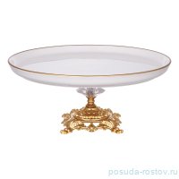 Тортница 30 см н/н белая &quot;Отводка золото&quot; / 285489