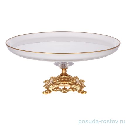 Тортница 30 см н/н белая &quot;Отводка золото&quot; / 285489