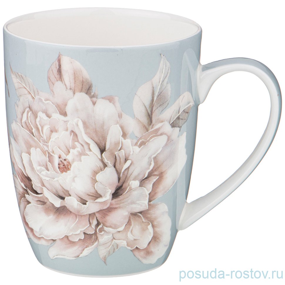 Кружка 420 мл голубая "white flower" / 227344