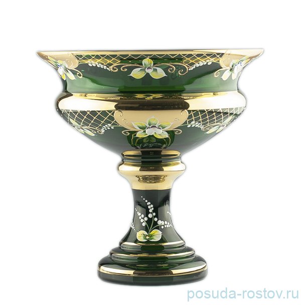 Ваза для конфет 21 см н/н "Лепка зеленая /сеточка" / 059145
