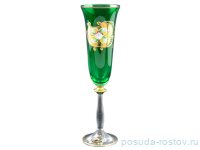 Бокалы для шампанского 190 мл 6 шт зелёные &quot;Анжела /Лепка&quot; / 066852