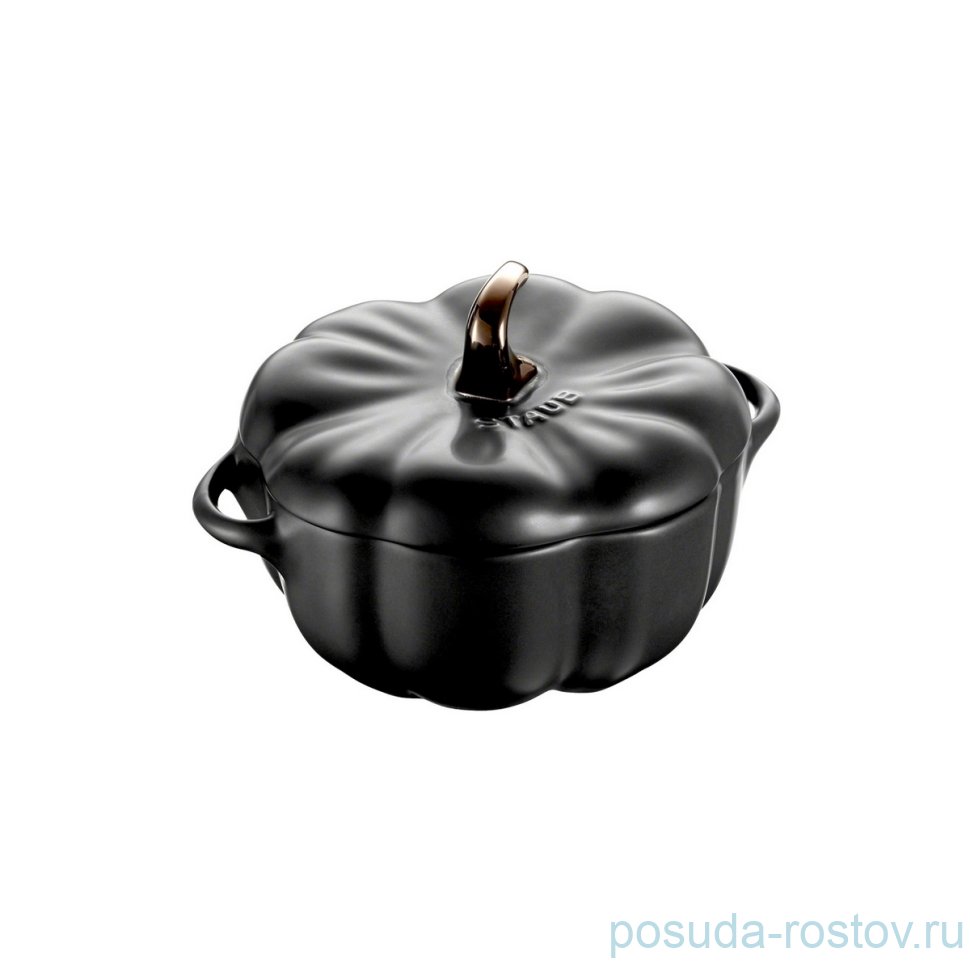 Кокот 12,2 см с крышкой чёрный "Тыква" / 258016 Кокот 12,2 см с крышкой чёрный "Тыква" / 258016