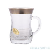 Набор чайных чашек 225 мл 6 шт &quot;Матовая полоса /платина&quot; / 165066