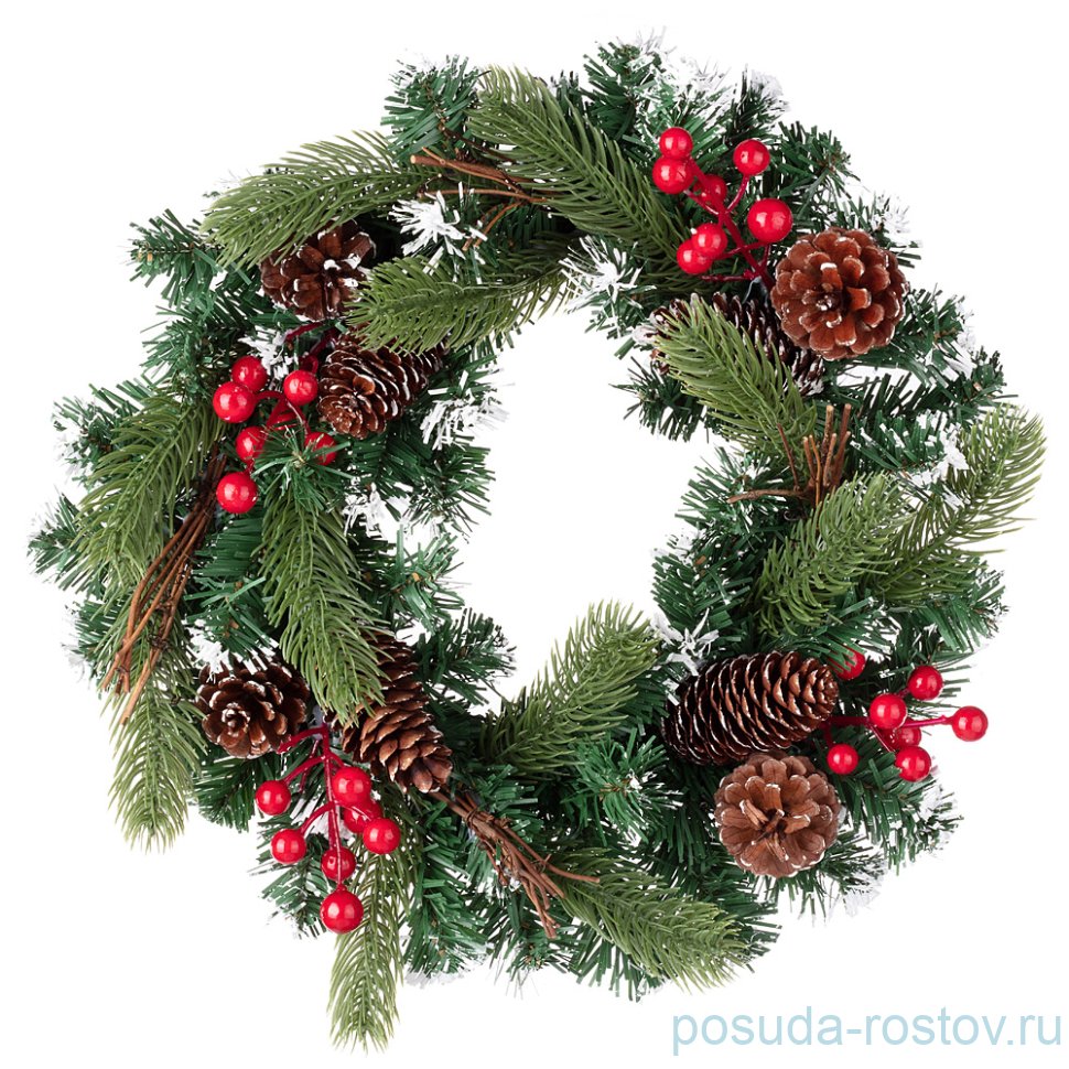 Декоративное изделие 35 см "Венок с шишками и ягодами" / 262762 Декоративное изделие 35 см "Венок с шишками и ягодами" / 262762