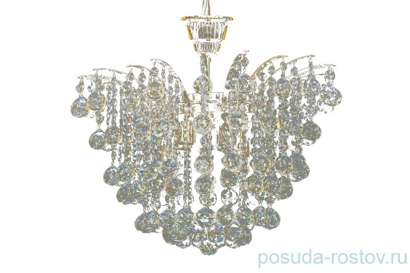 Люстра 6 рожковая хрусталь (шарик), никель  Titania Lux "Титания Люкс" / 009583