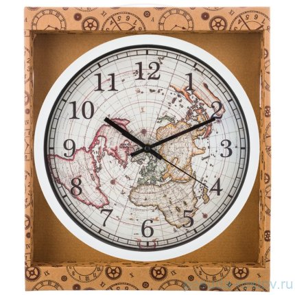 Часы настенные 31 см кварцевые &quot;WORLD MAP&quot; / 197434