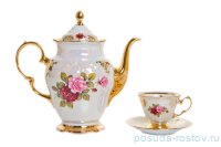 Кофейный сервиз на 6 персон 15 предметов &quot;Фредерика /Роза перламутр&quot; / 039225