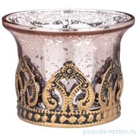 Подсвечник 6,5 х 6,5 х 4,5 см &quot;дубай&quot; с металлическими элементами коричневый / 272878