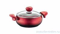 Кастрюля 18 х 8 см крышка стеклянная антипригарное покрытие 2 л красная / 295740
