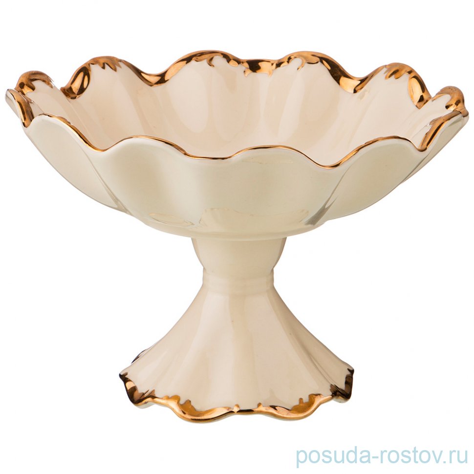 Конфетница 17,5 см н/н "Золотая окантовка" / 194614