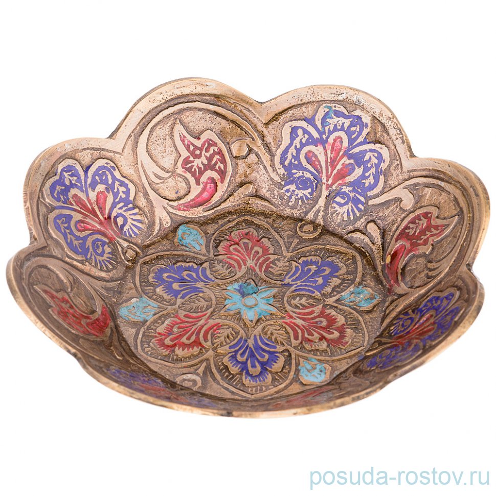 Розетка 10 х 10 х 2 см цветная эмаль /латунь / 195603