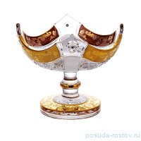 Ваза для конфет 15,5 см &quot;Снежинка с золотой росписью /Стразы /60532&quot; / 086034