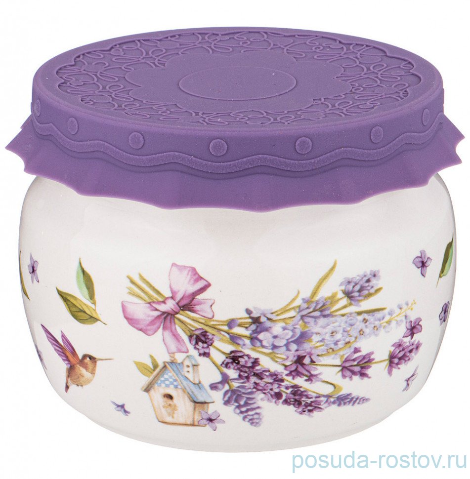 Банка для меда/варенья 500 мл с силиконовой крышкой "Лаванда" / 235786