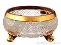 Конфетница 20 см на 3-х ножках &quot;Max Crystal /Матовая полоса /золото&quot; / 106400