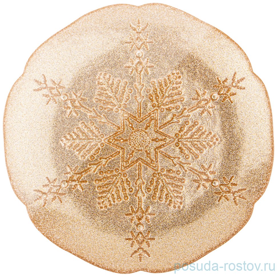 Тарелка 21 см акцентная "Snowflake gold" / 259709