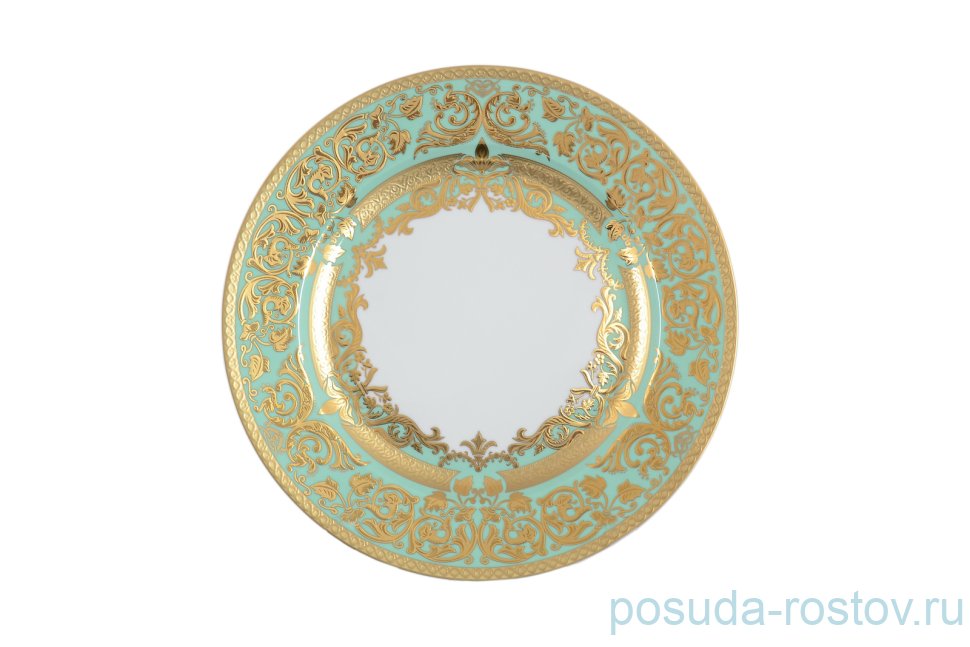 Блюдо 32 см круглое "Наталия /Бирюза в золотой роскоши" / 110044 Блюдо 32 см круглое "Наталия /Бирюза в золотой роскоши" / 110044
