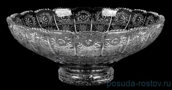 Ваза для фруктов 25,5 см "Glasspo /Хрусталь резной" / 107774