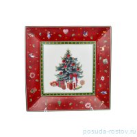 Блюдо 22 см квадратное &quot;Christmas world /Bordo&quot; / 230079