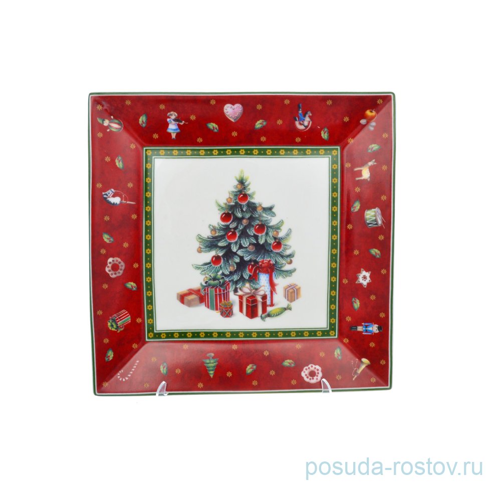 Блюдо 22 см квадратное "Christmas world /Bordo" / 230079 Блюдо 22 см квадратное "Christmas world /Bordo" / 230079