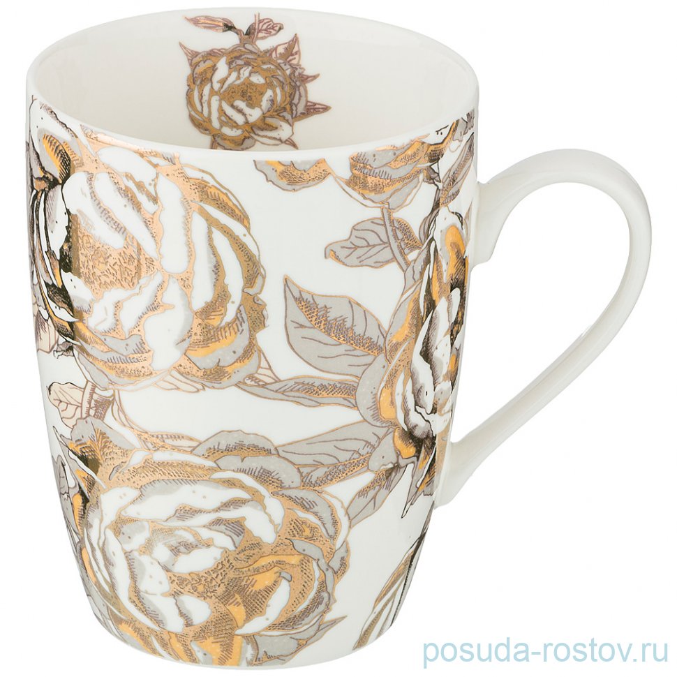 Кружка 400 мл белая "golden rose" / 208438