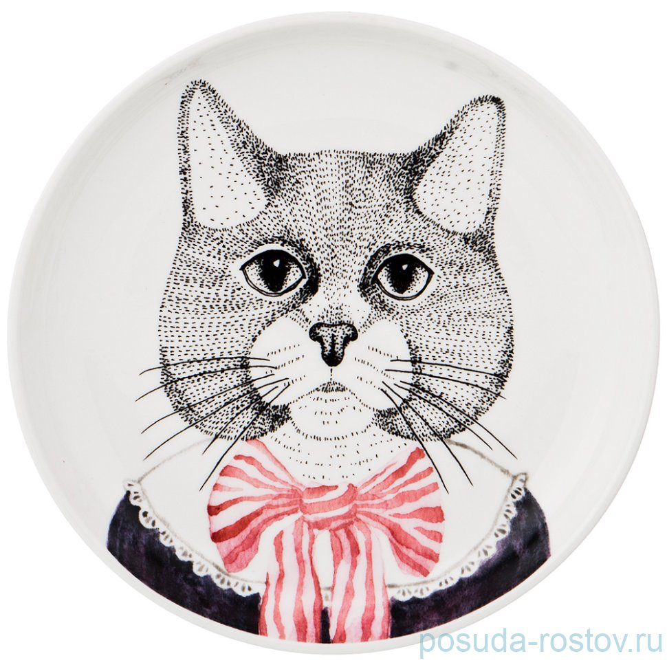 Тарелка 19 см 1 шт "Fashion Animals /Кошка" / 190899 Тарелка 19 см 1 шт "Fashion Animals /Кошка" / 190899