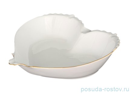 Салатник 22 см сердце &quot;Корона /Отводка золото&quot; / 088801