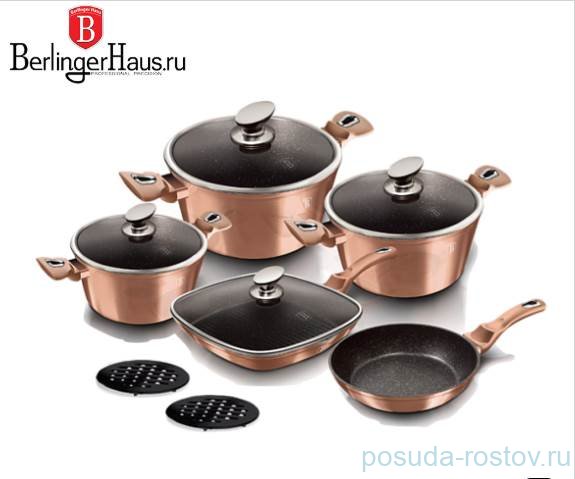 Набор посуды 11 предметов Berlinger Haus "Rosegold Line" / 280680 Набор посуды 11 предметов Berlinger Haus "Rosegold Line" / 280680