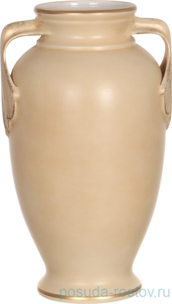 Ваза для цветов 42 см с ручками бежевая "ирис" / 193610