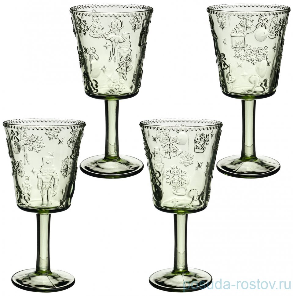 Бокалы для воды 280 мл 4 шт "Щелкунчик green" / 378982 Бокалы для воды 280 мл 4 шт "Щелкунчик green" / 378982