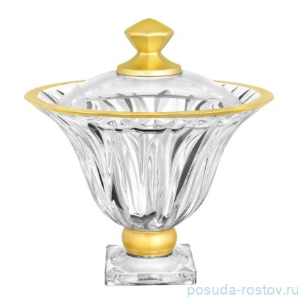 Конфетница 22,5 см н/н с крышкой &quot;Flame /Золото&quot; / 336523
