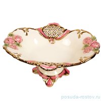Фруктовница 39 х 32 х 17 см овальная н/н &quot;Розы розовые /Royal Classics&quot; 15 / 150997
