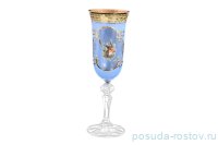 Бокалы для шампанского 6 шт &quot;Кристина /Охота синяя&quot; Б-Г / 114843