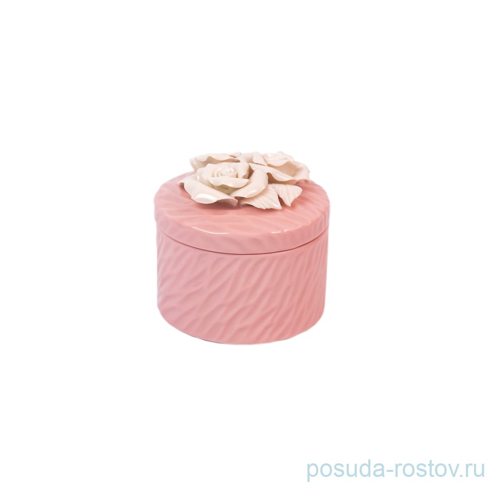 Шкатулка с крышкой розовая "Royal Classics /Белые розы" / 150565