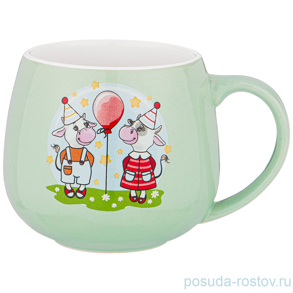 Кружка 350 мл "милая коровка /зеленая" / 227182