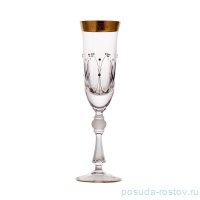 Бокал для шампанского 200 мл 1 шт &quot;Джесси /Золото и Стразы&quot; / 279742