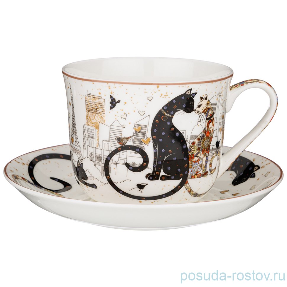Чайная пара 500 мл "Парижские коты" / 254672 Чайная пара 500 мл "Парижские коты" / 254672