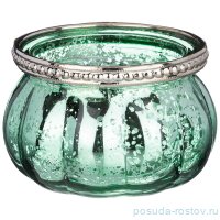 Подсвечник 9 х 9 х 5,5 см &quot;стамбул&quot; с металлическими элементами зелёный (2шт.) / 272843