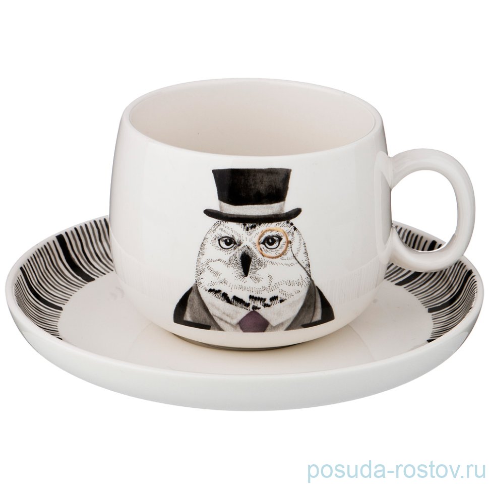 Чайные пары 450 мл 4 шт "Fashion Animals /Филин" / 190902
