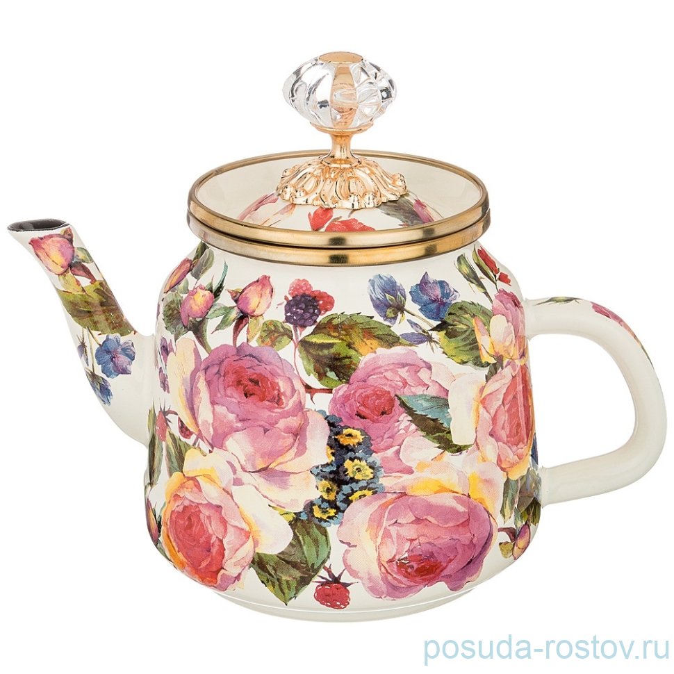 Чайник 1 л эмалированный "agness /винтаж /розы" / 196385