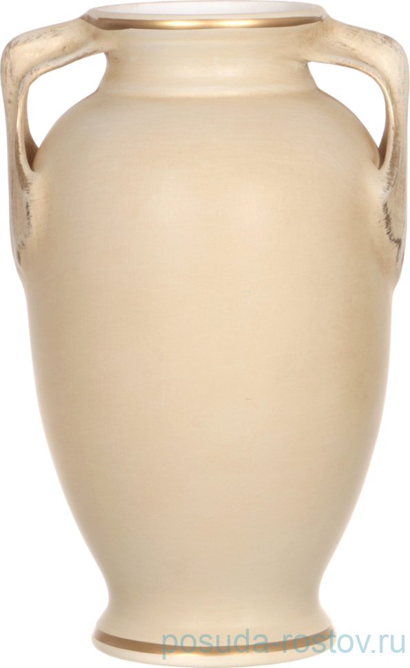 Ваза для цветов 25 см с ручками бежевая "Ирис" / 193612