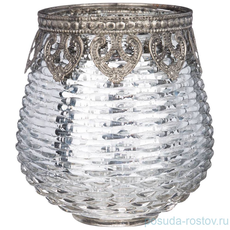 Подсвечник 10 х 10 х 10 см "Измир" с металлическими элементами / 272896 Подсвечник 10 х 10 х 10 см "Измир" с металлическими элементами / 272896