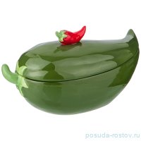 Блюдо 23 х 10,5 х 12 см с крышкой зелёное &quot;PEPE DEL CILE&quot; / 220775