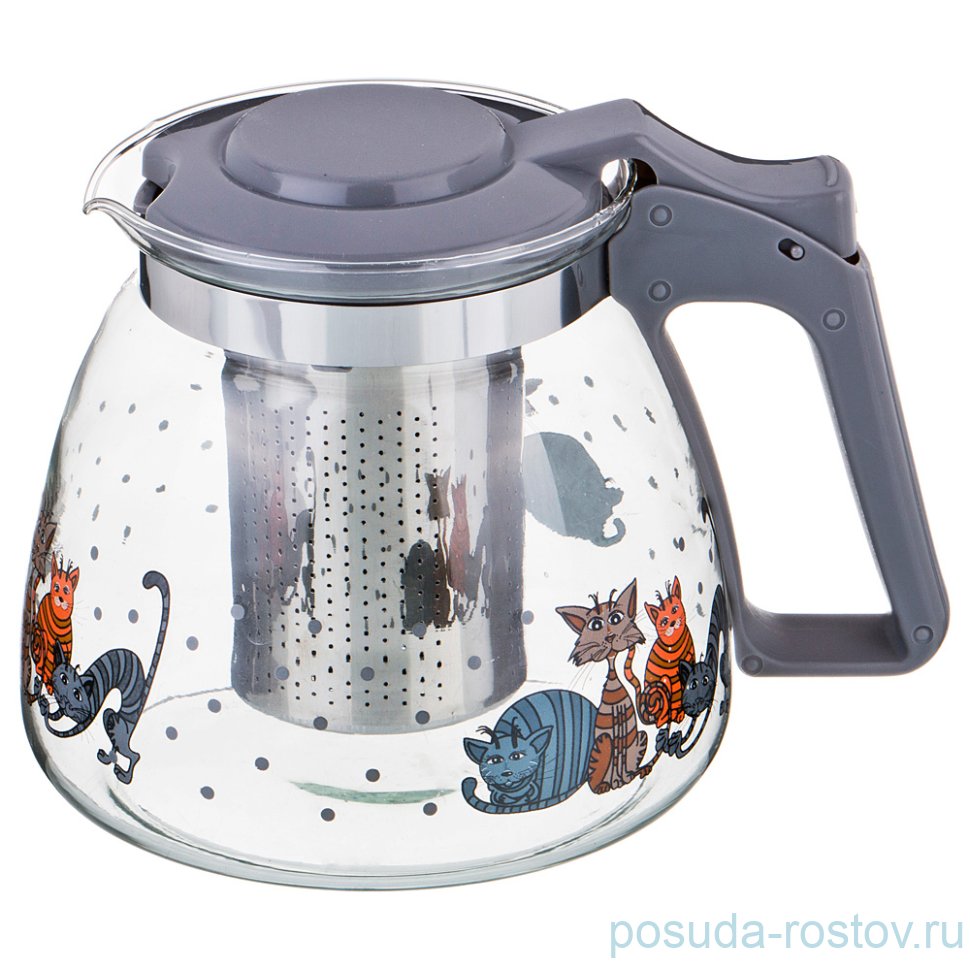 Заварочный чайник 900 мл с фильтром "Коты" / 200183 Заварочный чайник 900 мл с фильтром "Коты" / 200183