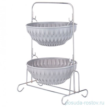 Корзина для овощей 2-х ярусная серая &quot;Limon&quot; / 329977